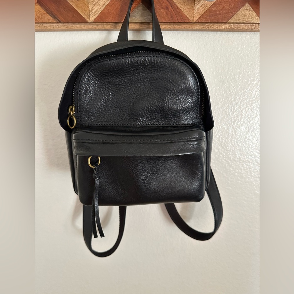 Elegant Black Leather Backpack